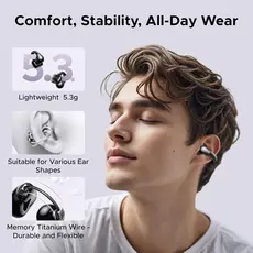 Earphones UGREEN WS209 (45785) HiTune S3, Earbuds, Wireless, Bluetooth, IPX5, Black, 6 image
