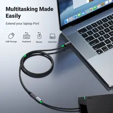 USB adapter UGREEN US372 (45191), 100W, Type-C Extension Cable, 1m, Black, 6 image