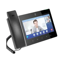 IP phone Grandstream GXV3480 desktop video phone, 8" 1280x800 capacitive touch screen IPS LCD, 16 lines with up to 16 SIP accounts, tiltable 2 mega-pixel CMOS, 2 image