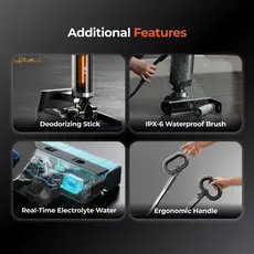 Vacuum cleaner Uwant D700, 20,000Pa, 700ML, Wet And Dry Vacuum Cleaner With D-Shaped Rolling Brush, Grey, 7 image