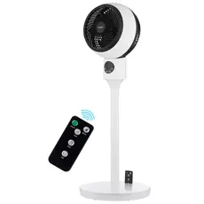 Ventilator ARDESTO Floor fan, 50W, remote control, display, black and white