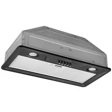Ardesto Hood integrated, 52cm, 700m3h, metal, 2x1W LED, button, black, 2 image