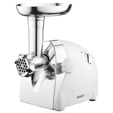 Meat grinder Ardesto, 2000W, prod.-1.9kg/min, 3 cutting plates + for sausage plates, 3 vegetable slicers, plastic, silver