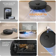 Vacuum Cleaner Dreame Robot Vacuum D20 Pro Plus Black (RLD43SD), 4 image