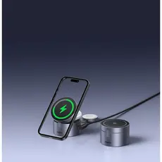 UGREEN W712 (65148) Magflow Qi2.2, 15W, 3in1 Wireless Charger, Grey, 7 image