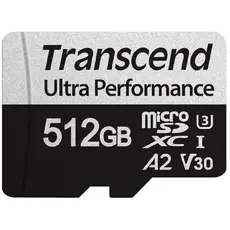 Transcend 512GB microSD memory card w/ adapter UHS-I U3 A2 Ultra Performance