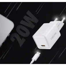 Charger Logilink PA0355 USB-C GaN Fast Charger (PD+QC 3.0) 20W White, 3 image