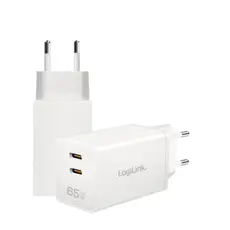 Charger Logilink PA0367 2xUSB-C (PD 3.0/QC 4.0) GaN Fast Charger 65W White, 2 image