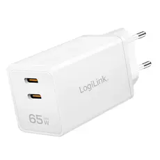 Charger Logilink PA0367 2xUSB-C (PD 3.0/QC 4.0) GaN Fast Charger 65W White