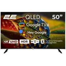 TV Set 50" 2E QLED 4K 60Hz Smart Google TV Black