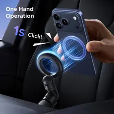 Mobile phone holder UGREEN LP923 (65185), Air Vent Magnetic Car Phone Mount, Space Gray, 2 image