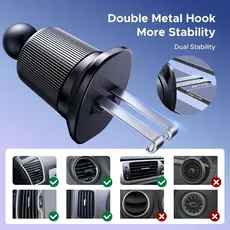 Mobile phone holder UGREEN LP923 (65185), Air Vent Magnetic Car Phone Mount, Space Gray, 4 image