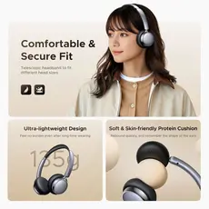 Ugreen HP207 (75630) Studio Plus, Headset, Wireless, Bluetooth, Black/Silver, 3 image