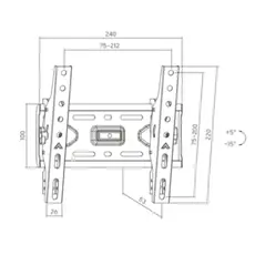 TV mount Vertex VX-TV-WM01T TV Wall Mount (Tilt) 13"-43", 2 image