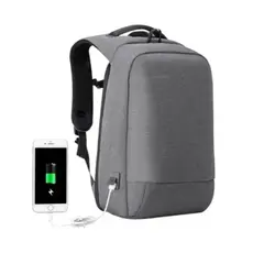 Kingsons Anti Theft Commuter Backpack With USB Charger 15.6" Grey - KS3149W-D, 3 image