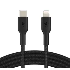 BELKIN Lightning to USB-C Cable Braided, 2M, Black