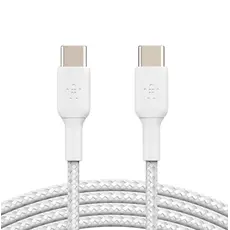 Cable BELKIN USB-C to USB-C Cable Braided, 1M, White
