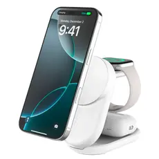 Belkin 25w Qi2 3-IN-1 Foldable Charger, White