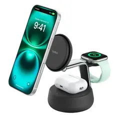 Belkin 25w QI2 3-IN-1 Wireless Charging Stand, Black