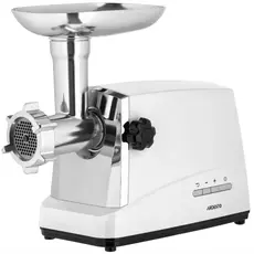 Meat grinder ARDESTO, 1750W, 2kg/min, 3 cutting plates, sausage nozzle, 4 vegetable slicers, plastic, white-silver