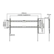 TV bracket Stell Fixed mount SLIM for TV 43" - 90", Max. loading: 75 kg, 2 image