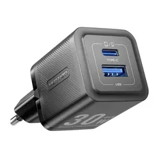 Adapter Vention FEQB0-EU 2-Port USB/USB-C GaN Charger (30W/30W) EU-Plug Black