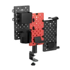 Gaming Shelf Vertex VX-GPB-02R VX-3PB-03B 3-Piece Desk Mounted Rotating Pegboard Black/Red, 2 image