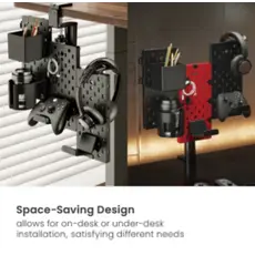 Gaming Shelf Vertex VX-GPB-02R VX-3PB-03B 3-Piece Desk Mounted Rotating Pegboard Black/Red, 7 image