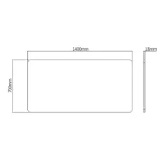 Tabletop Vertex VX-DB-14070B 1400x700mm One-Piece Wood Table Top Black, 2 image