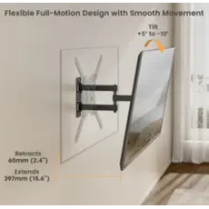 Vertex VX-TV-FM2365 Full-Motion TV Wall Mount 23"-65", 4 image