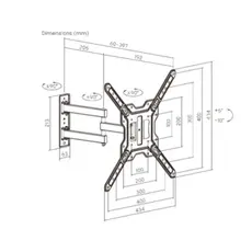 Vertex VX-TV-FM2365 Full-Motion TV Wall Mount 23"-65", 7 image