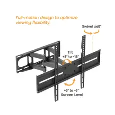 Vertex VX-TV-FM3780 Full-Motion TV Wall Mount 37"-80", 5 image