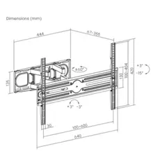 Vertex VX-TV-FM3780 Full-Motion TV Wall Mount 37"-80", 6 image