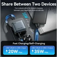 Portable charger Vention FHEH0 10,000mAh Mini Power Bank 35W Grey, 2 image