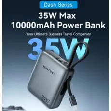Portable charger Vention FHEH0 10,000mAh Mini Power Bank 35W Grey, 6 image
