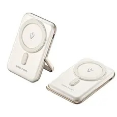 Portable Charger Vention FHNW0 10,000mAh Magnetic Wireless Power Bank 20W White, 3 image