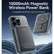 Portable Charger Vention FHTB0 10,000mAh Magnetic Wireless Power Bank 22.5W With LED Display Black, 2 image