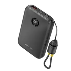 Portable Charger Vention FKAB0-C 10,000mAh Power Bank 22.5W With LED Display Black