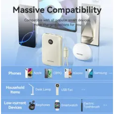 Portable Charger Vention FKAN0-C 10,000mAh Power Bank 22.5W With LED Display Beige, 5 image