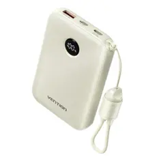 Portable Charger Vention FKAN0-C 10,000mAh Power Bank 22.5W With LED Display Beige