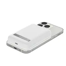 Portable Charger Belkin Magnetic Wireless Power Bank 5000mAh With Stand BPD004BTWT, 4 image