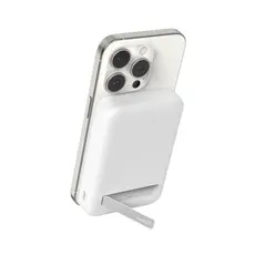 Portable Charger Belkin Magnetic Wireless Power Bank Qi2 15W 8000mAh With Stand BPD007BTWH, 6 image