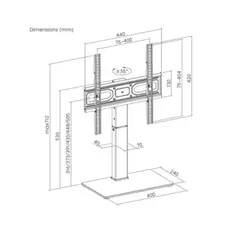 Gembird TVS-D65S-01 Tabletop TV Stand (swivel) 32"-65" Black, 4 image