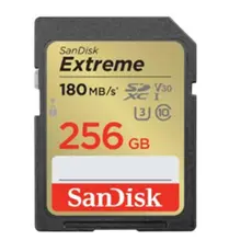 SanDisk 256GB Extreme SD/XC UHS-I Card 180MB/S V30/4K Class 10 SDSDXVV-256G-GNCIN