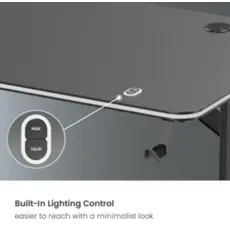 Game table Vertex VX-GD-02RGBB Gaming Desk With RGB Lighting On Desk Edge Black/Matte Black, 3 image