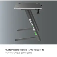 Game table Vertex VX-GD-02RGBB Gaming Desk With RGB Lighting On Desk Edge Black/Matte Black, 4 image