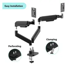 Monitor mount Gembird MA-DA2-06 Desk mounted adjustable double monitor arm 17"-32" black, 4 image