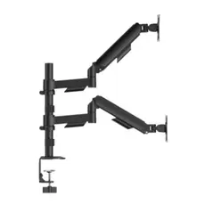 Monitor mount Gembird MA-DA2P-02 Adjustable desk 2-display Mounting Arm 17"-32" Black, 2 image