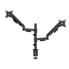 Monitor mount Gembird MA-DA2P-02 Adjustable desk 2-display Mounting Arm 17"-32" Black, 3 image