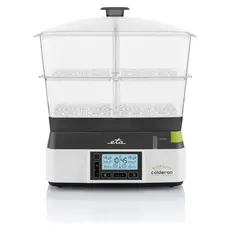 Food Steamer ETA Calderon II 113490010, 1800W, 11 L, 2 Containers, 6 Programs, LCD, Grey/White, 4 image